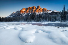 Castle Mountain in winter, Banff National Park, Canada