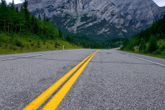 Road in Kananaskis Country in the Canadian Rocky Mountains, Alberta, Canada