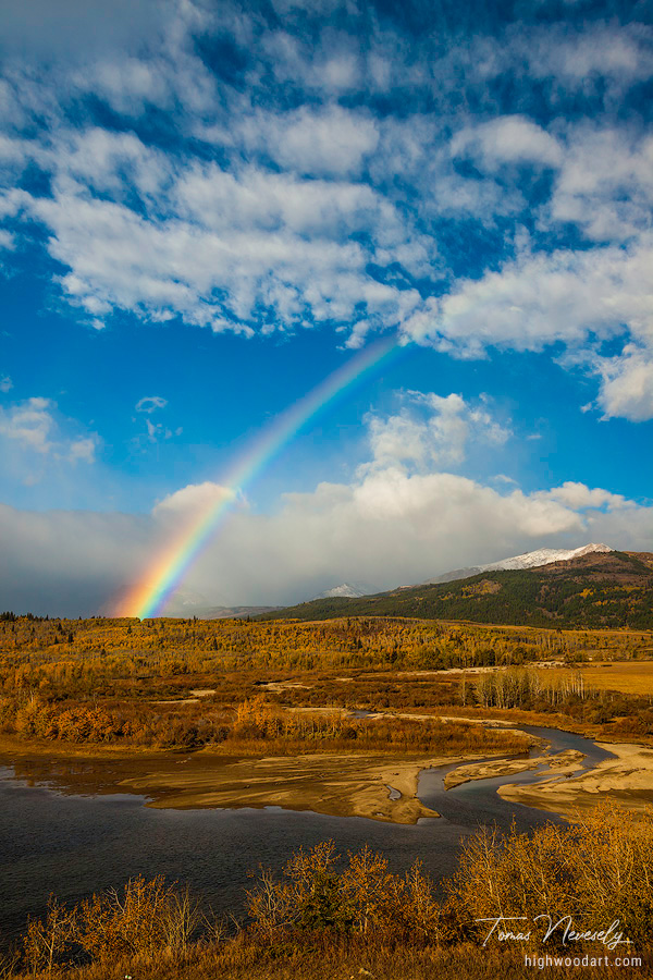 Rainbow on an autumn day near Saint Mary, Glacier National Park, Montana