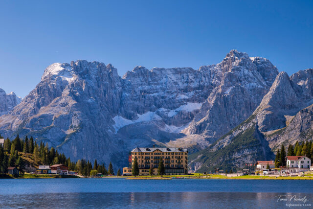 Beautiful Lago di Misurina in the Dolomites in Northern Italy, Europe