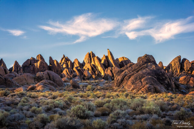 Sunset at the Alabama Hills, California, USA