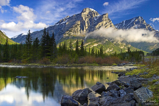 Mount Kidd in Kananaskis, Alberta at sunrise, Canada