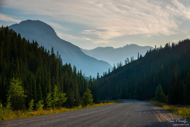 A road through the mountains of Kananaskis, Canada