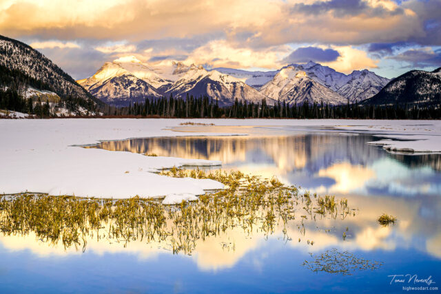 Vermillion lakes in Banff National Park, Canada